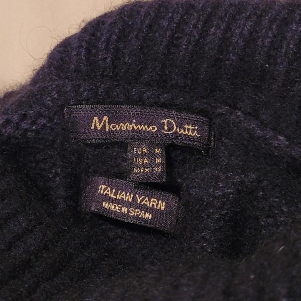 Massimo Dutti Wool And Alpaca Blend Turtleneck Sweater, Women's Size M, Black - Picture 3 of 5